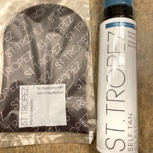 St. Tropez bronzing mousse and applicator mit